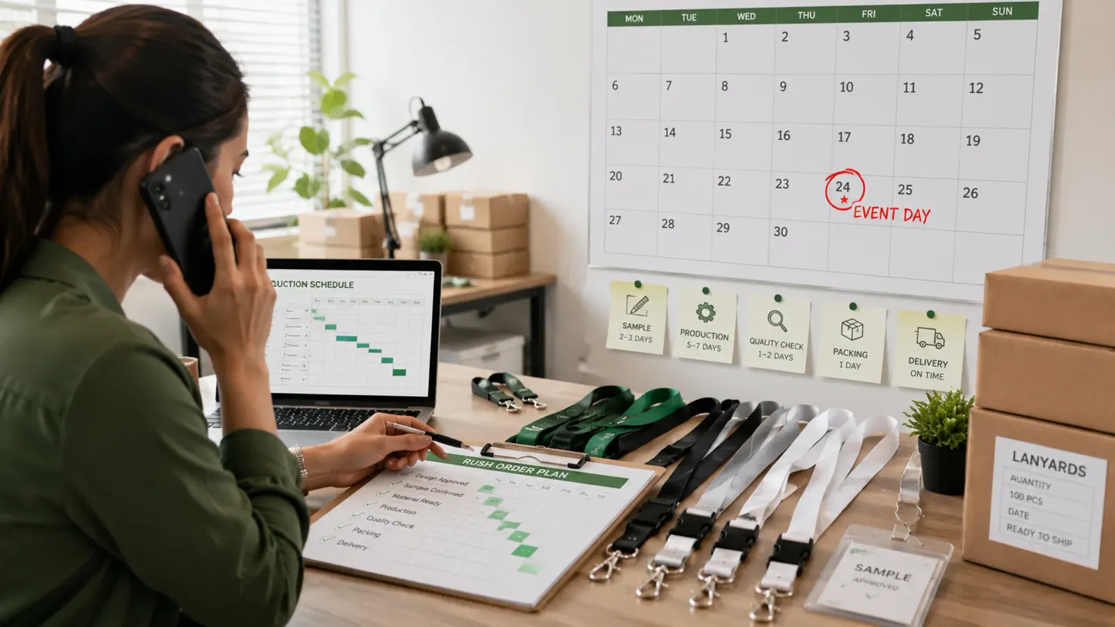 Conference lanyard sourcing timeline for fixed event deadlines and bulk delivery