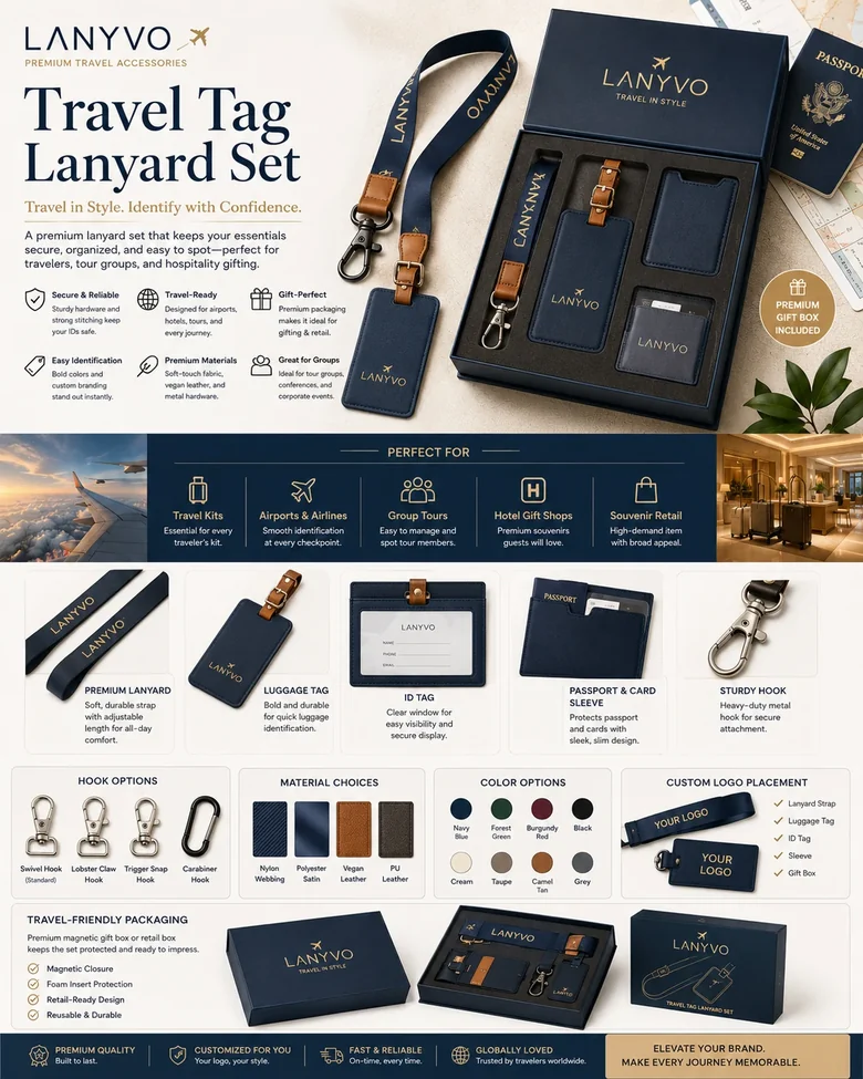 Travel Tag Lanyard Set product board