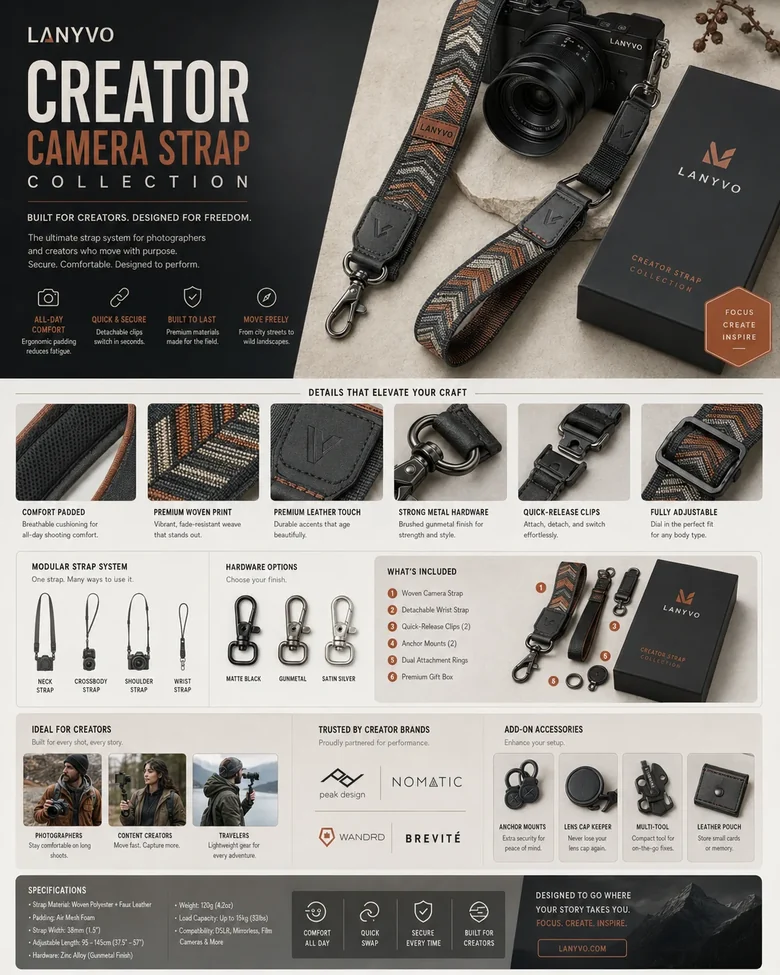 Creator Camera Strap Collection product board